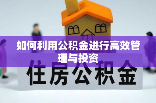 桐柏如何利用公积金进行高效管理与投资